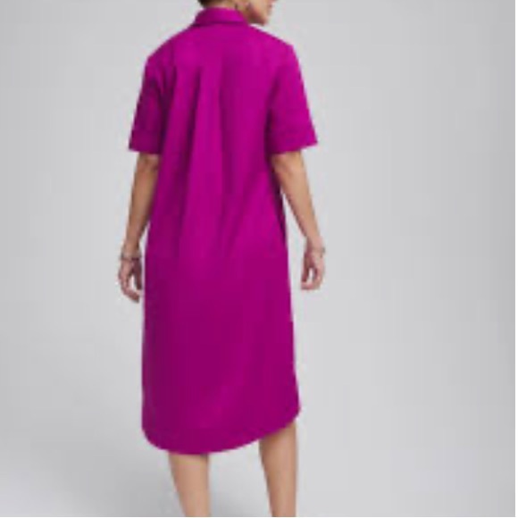 Chico’s Popover Shirtdress High Low Hem Cotton Blend Purple XL - Picture 3 of 16